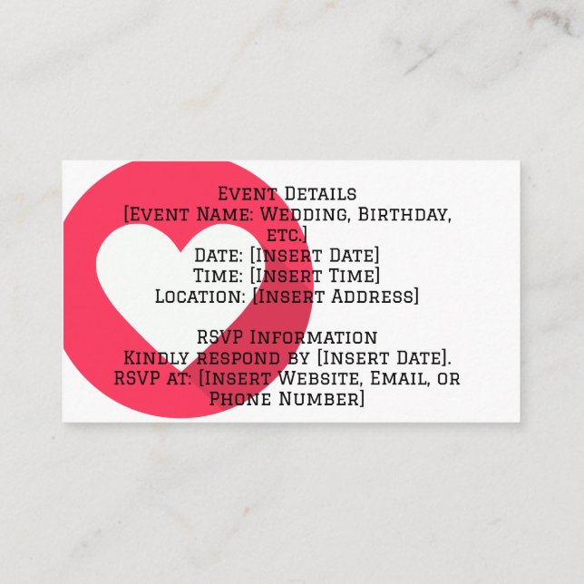 Elegant Customizable Enclosure Card (Back)