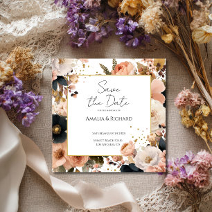 Elegant Customizable Floral Save the Date Card