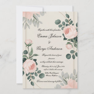 Elegant Customizable Floral Wedding Invitation