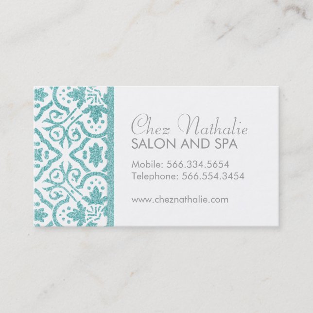 Elegant Customizable Glitter Business Cards (Front)