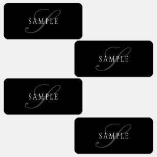 Elegant Customizable Monogram   Black Grey White