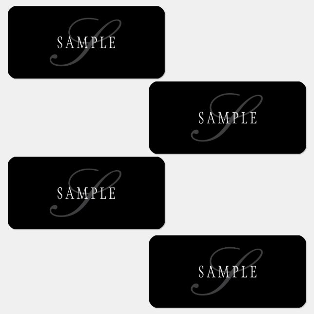 Elegant Customizable Monogram | Black Grey White (Group)
