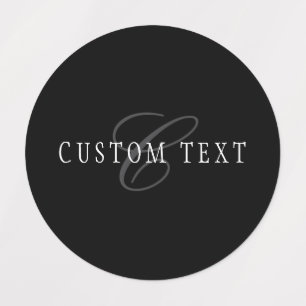 Elegant Customizable Monogram Black Grey White
