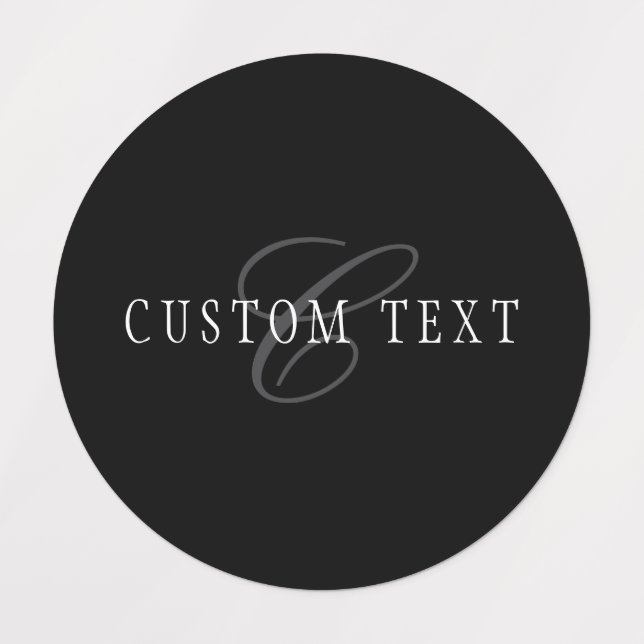 Elegant Customizable Monogram | Black Grey White (Design 1)
