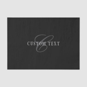 Elegant Customizable Monogram   Black Grey White Tissue Paper