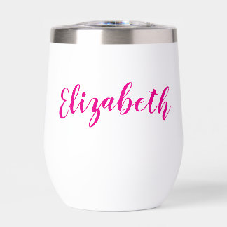 Elegant Customizable Name Stemless Wine Glass