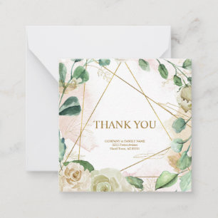 Elegant customizable pastel floral "Thank you" Card