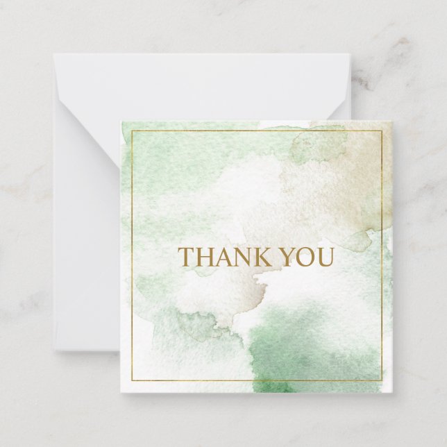 Elegant customizable pastel green "Thank you" Card (Front)