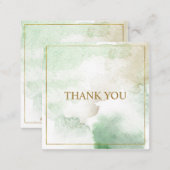 Elegant customizable pastel green "Thank you" Card (Front/Back)