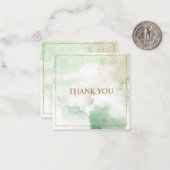 Elegant customizable pastel green "Thank you" Card (Front/Back In Situ)