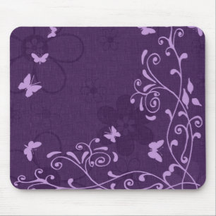 Elegant Customizable Purple Butterfly Mouse Pad