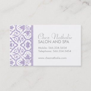 Elegant Customizable Purple Glitter Business Cards