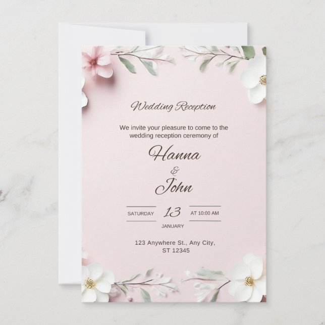 Elegant Customizable Wedding Invitation (Front)