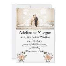 Elegant customizable wedding invitation cards