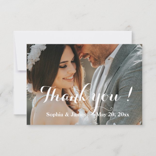 Elegant customizable Wedding Thank You Card (Front)