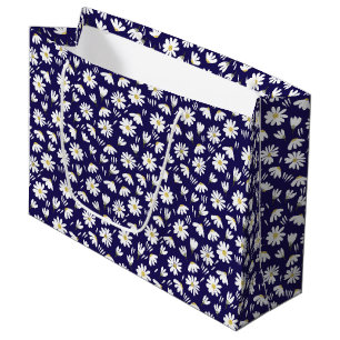 Elegant Customized Chamomile Floral  Large Gift Bag