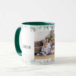 ELEGANT CUSTOMIZED FLORAL FRAME FAMILY PICTURE MUG