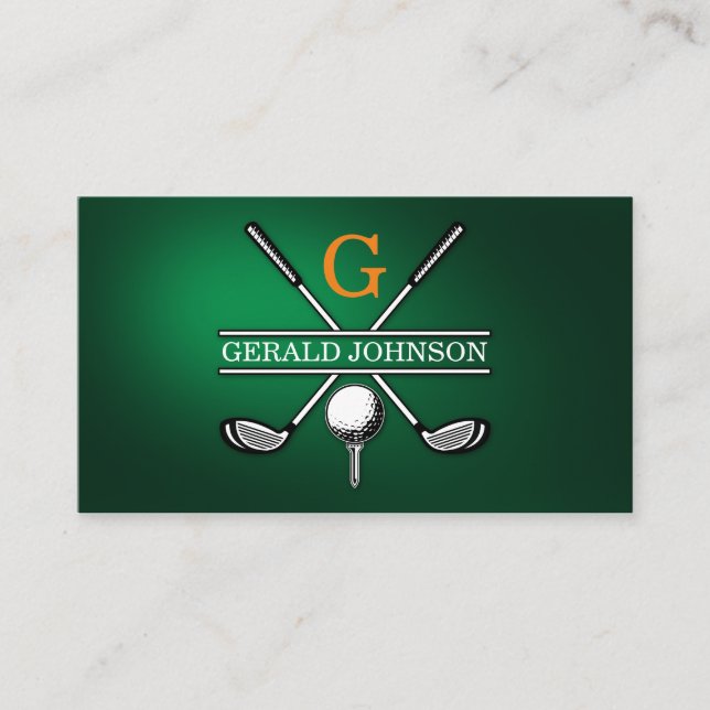 Elegant Customized Golf Monogram Design Business Card (Front)