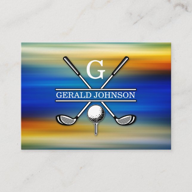 Elegant Customized Golf Monogram Design Business Card (Front)