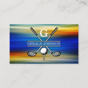 Elegant Customized Golf Monogram Design Business Card
