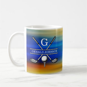 Elegant Customized Golf Monogram Design Coffee Mug