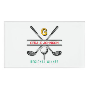 Elegant Customized Golf Monogram Name Tag