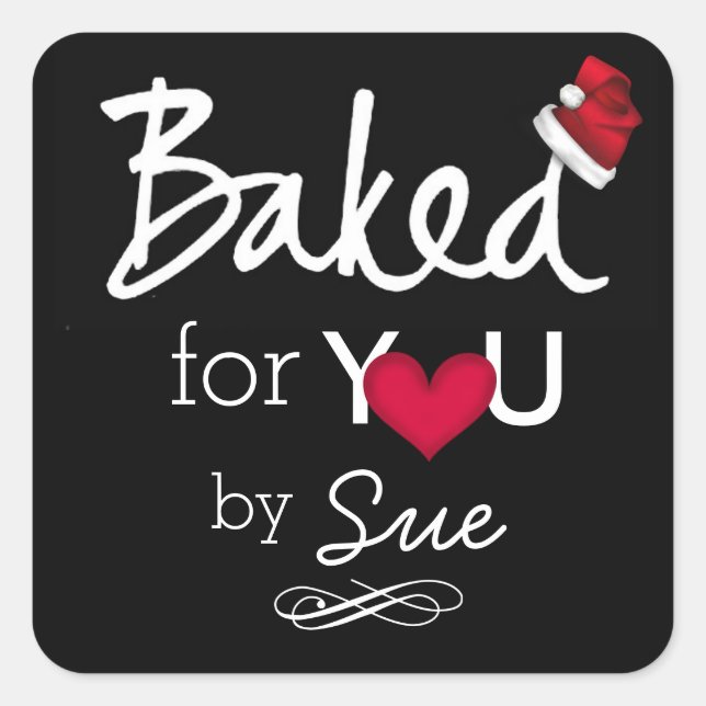 Elegant Customized Holiday Baking Stickers (Front)