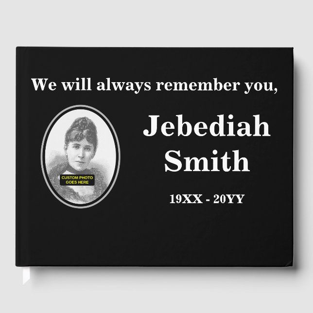 Elegant & Customized Memorial Guest Book (Front)