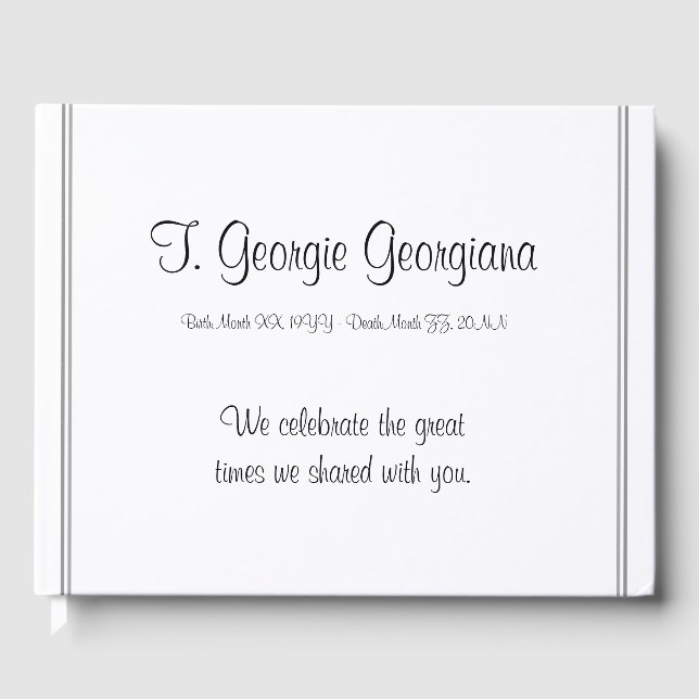 Elegant & Customized Memories Guestbook (Front)
