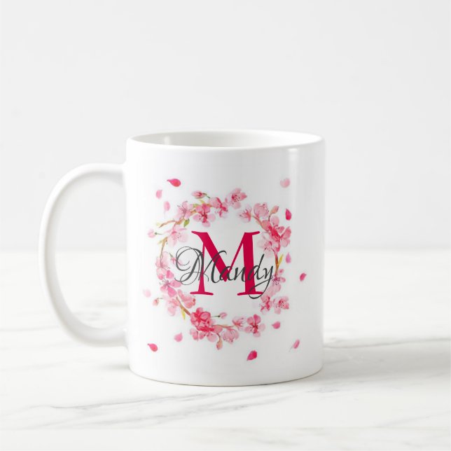 Elegant Customized Personal Monogram Coffee Mug (Left)