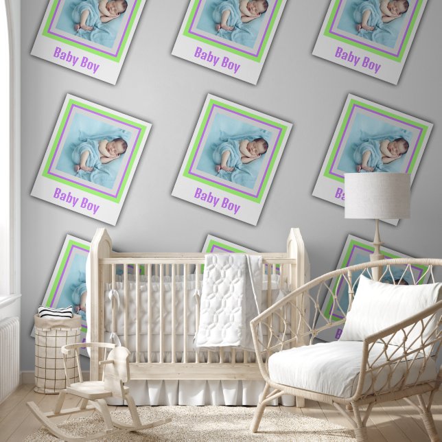 Elegant Customized Photo Key Lime Violet Wallpaper (Kids)