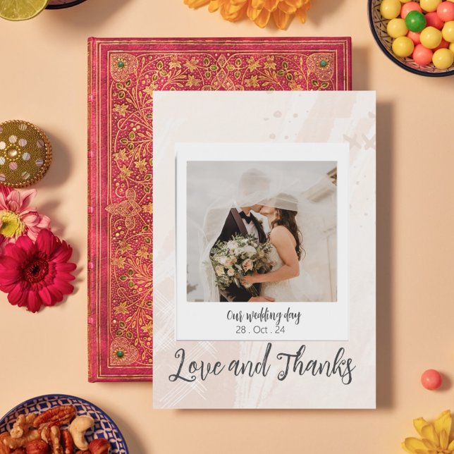 Elegant Customized Wedding Photo  Thank You Card (Creator Uploaded)