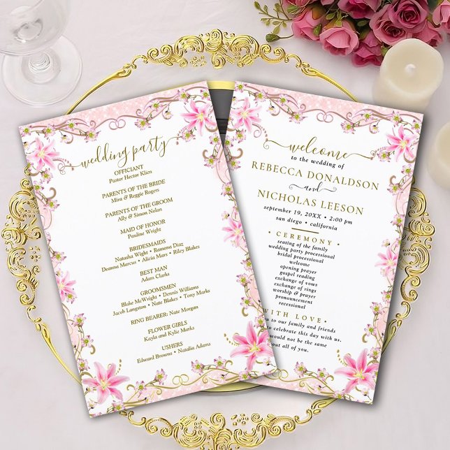 Elegant Customized Wedding Program (Creator Uploaded)