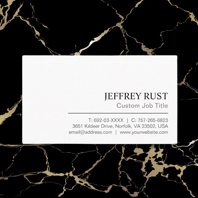 Elegant Customized White Minimalist Professional  Business Card (Creator Uploaded)