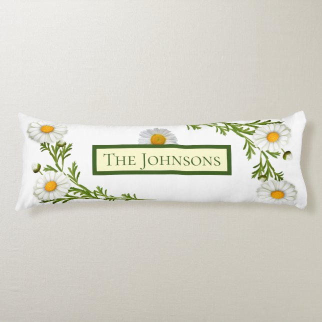Elegant Cut Daisies Body Pillow (Front)
