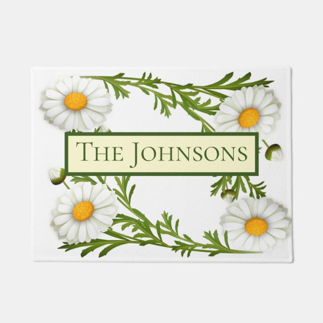 Elegant Cut Daisies Doormat (Front)
