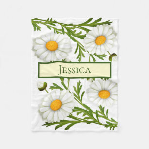 Elegant Cut Daisies Fleece Blanket