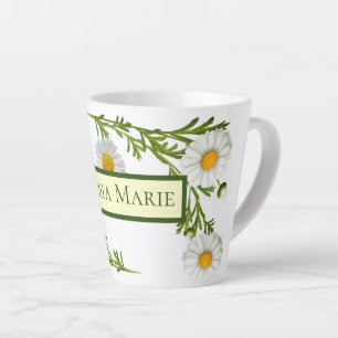 Elegant Cut Daisies Latte Mug