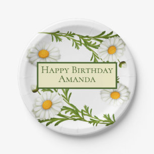 Elegant Cut Daisies Paper Plate