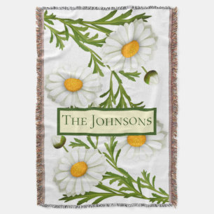 Elegant Cut Daisies Throw Blanket