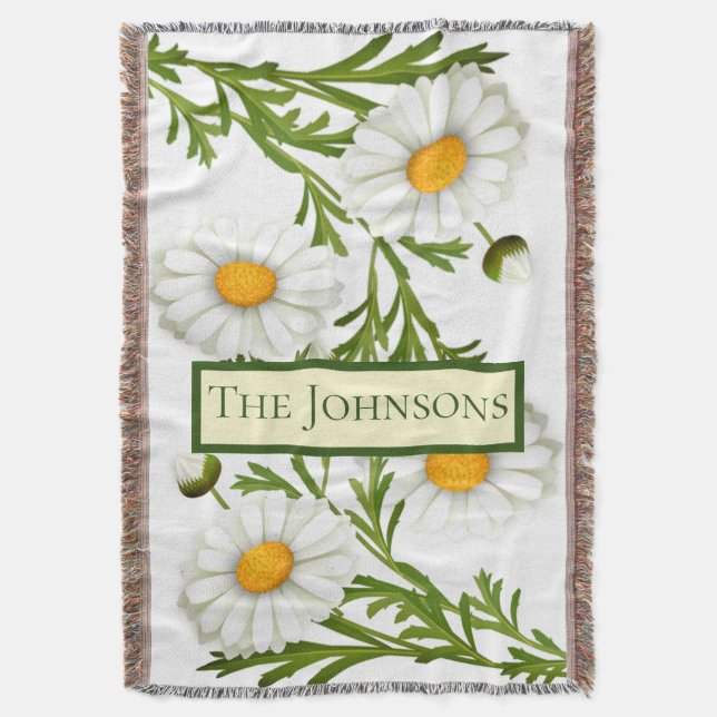 Elegant Cut Daisies Throw Blanket (Front Vertical)