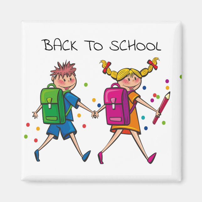 Elegant Cute Beautiful Back To School Colourful Magnet (Front)
