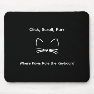 Elegant Cute Cat Lover Trendy Classy Stylish  Mouse Pad