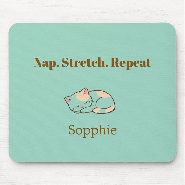Elegant Cute Cat Lover Trendy Classy Stylish  Mouse Pad (Front)