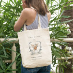 Elegant Cute Dusky Deer Floral Crest Bridal Shower Tote Bag<br><div class="desc">If you need any further customisation please feel free to message me on yellowfebstudio@gmail.com.</div>