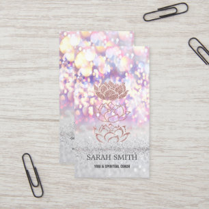 Elegant Cute Elegant Bokeh Diamonds  Lotus Business Card