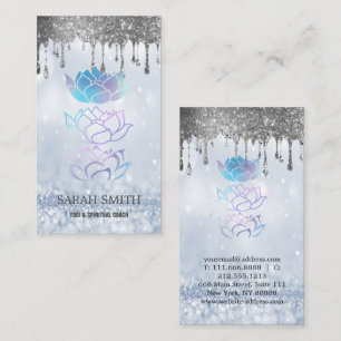 Elegant Cute Elegant Bokeh  holographic Lotus Business Card