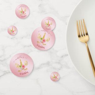 Elegant cute first birthday gold glitter unicorn confetti
