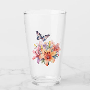 Elegant Cute Floral & Butterfly Design Glass
