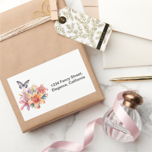 Elegant Cute Floral & Butterfly Design Sticker